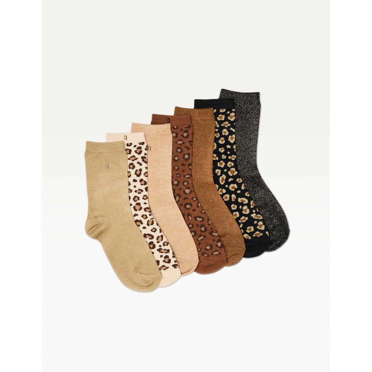 Coffret de 7 CHAUSSETTES léopard et paillettes, ODAJE