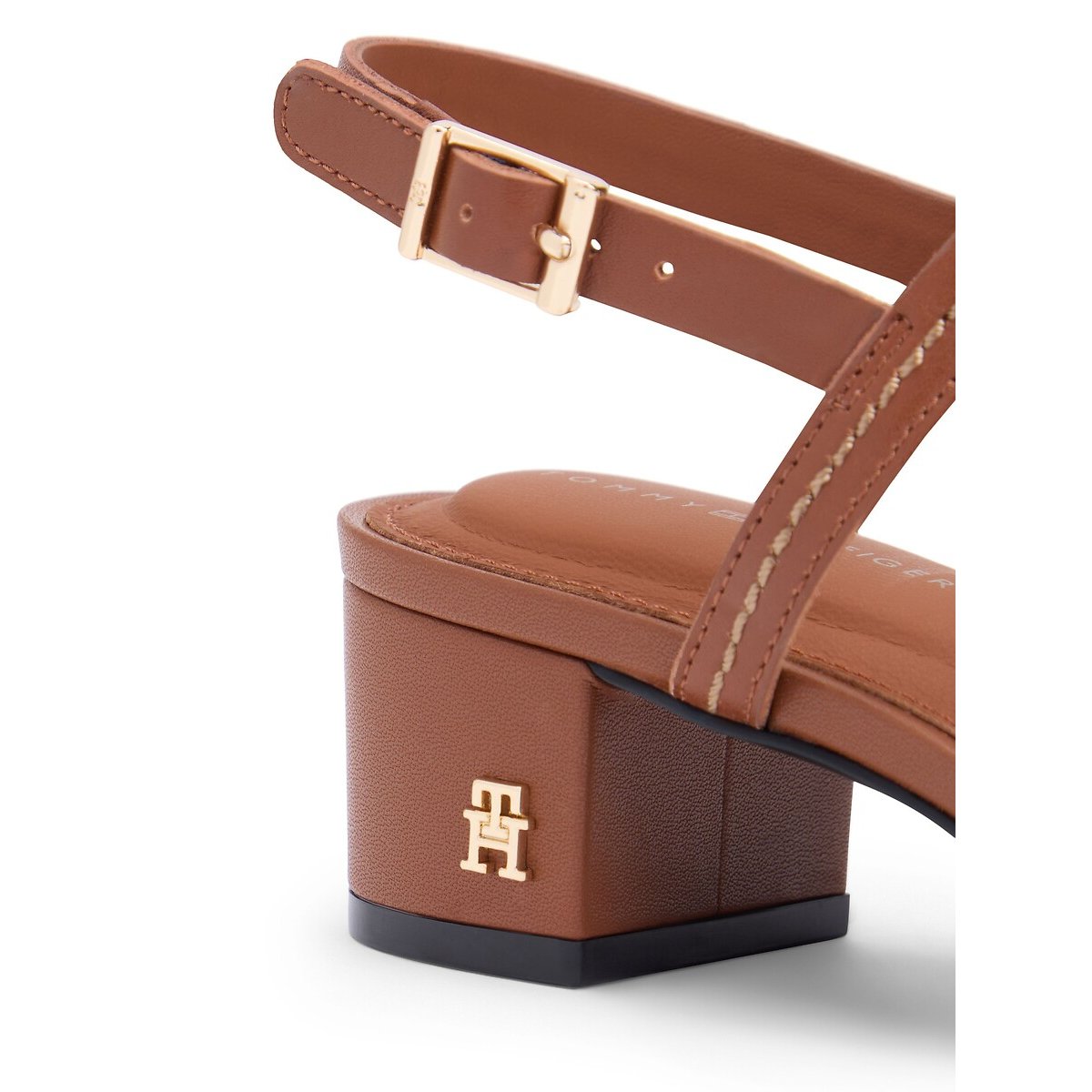 Leather Heeled Sandals cognac, TOMMY HILFIGER
