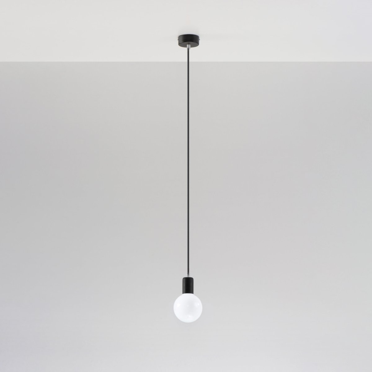 Suspension Tissu Noir E27 1 Edison noir, EDEN