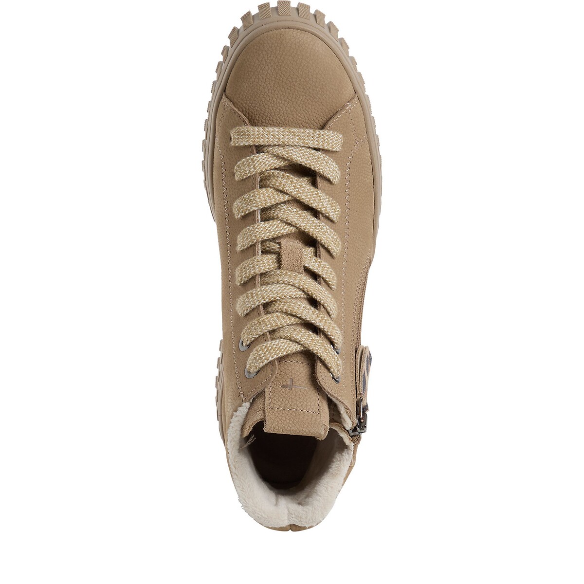 High Top Leather Trainers beige, TAMARIS