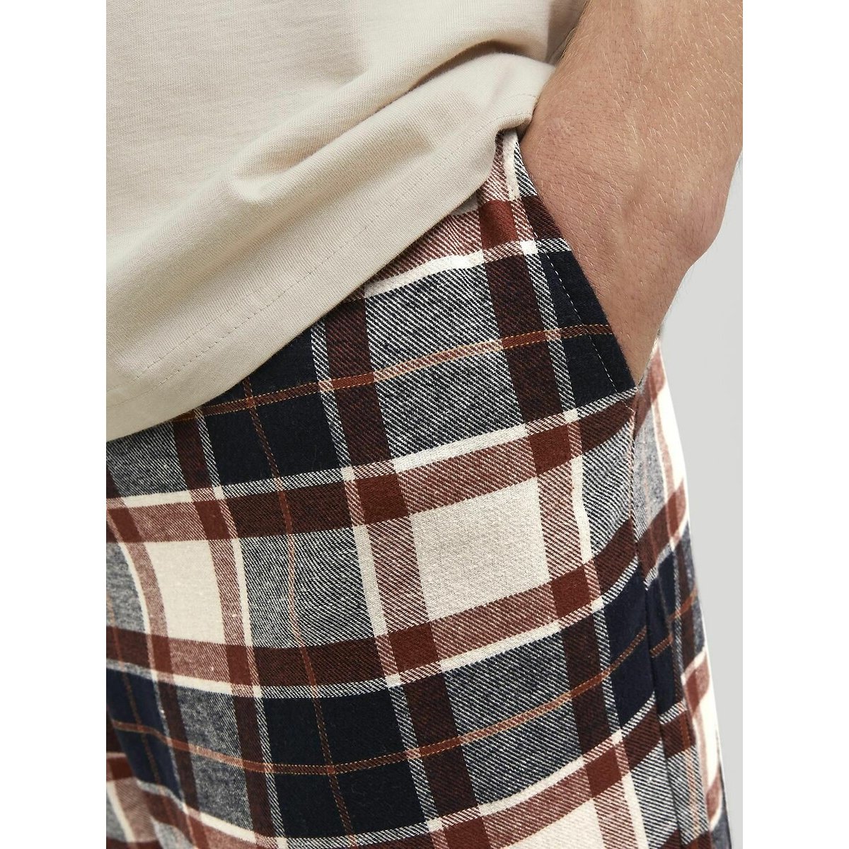 Pantalón de pijama de flanela cuadros azul marino, JACK & JONES