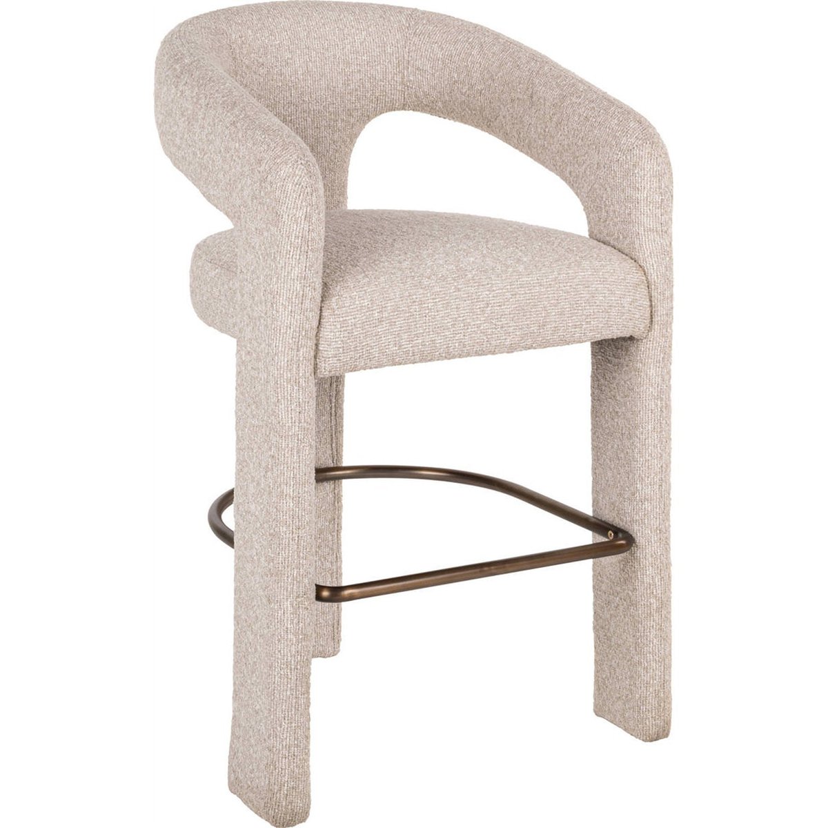 Tabouret de comptoir en tissu texturé biscotti, RECOLLECTION
