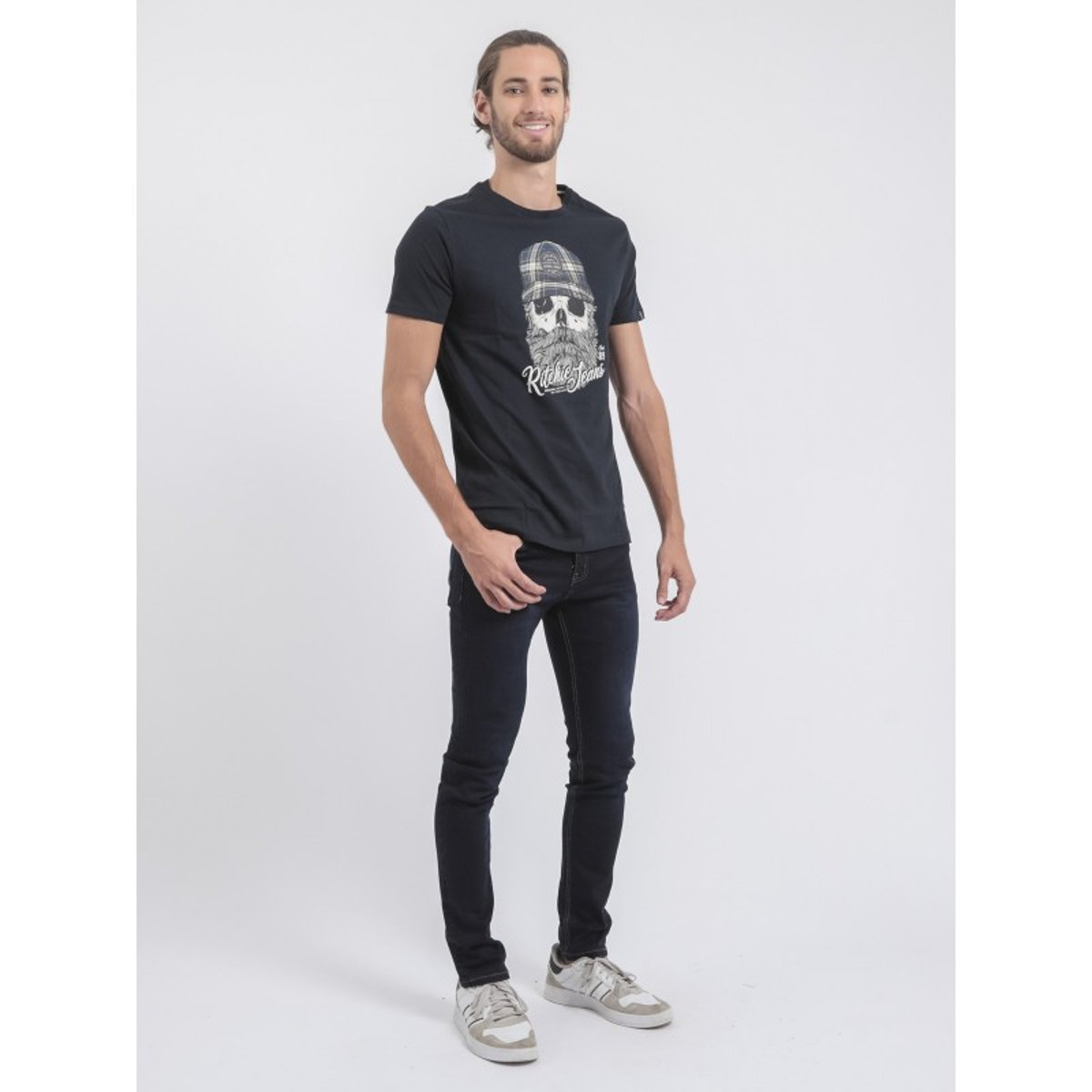 T-shirt Col Rond Pur Coton Jumax bleu marine, RITCHIE