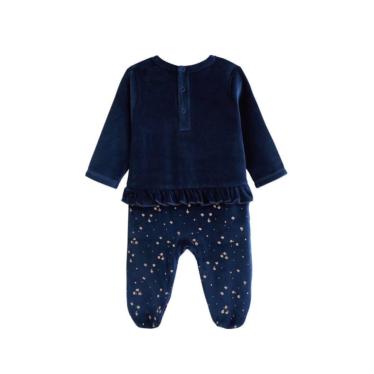 Pyjama bébé en velours Ollie bleu, PETIT BEGUIN