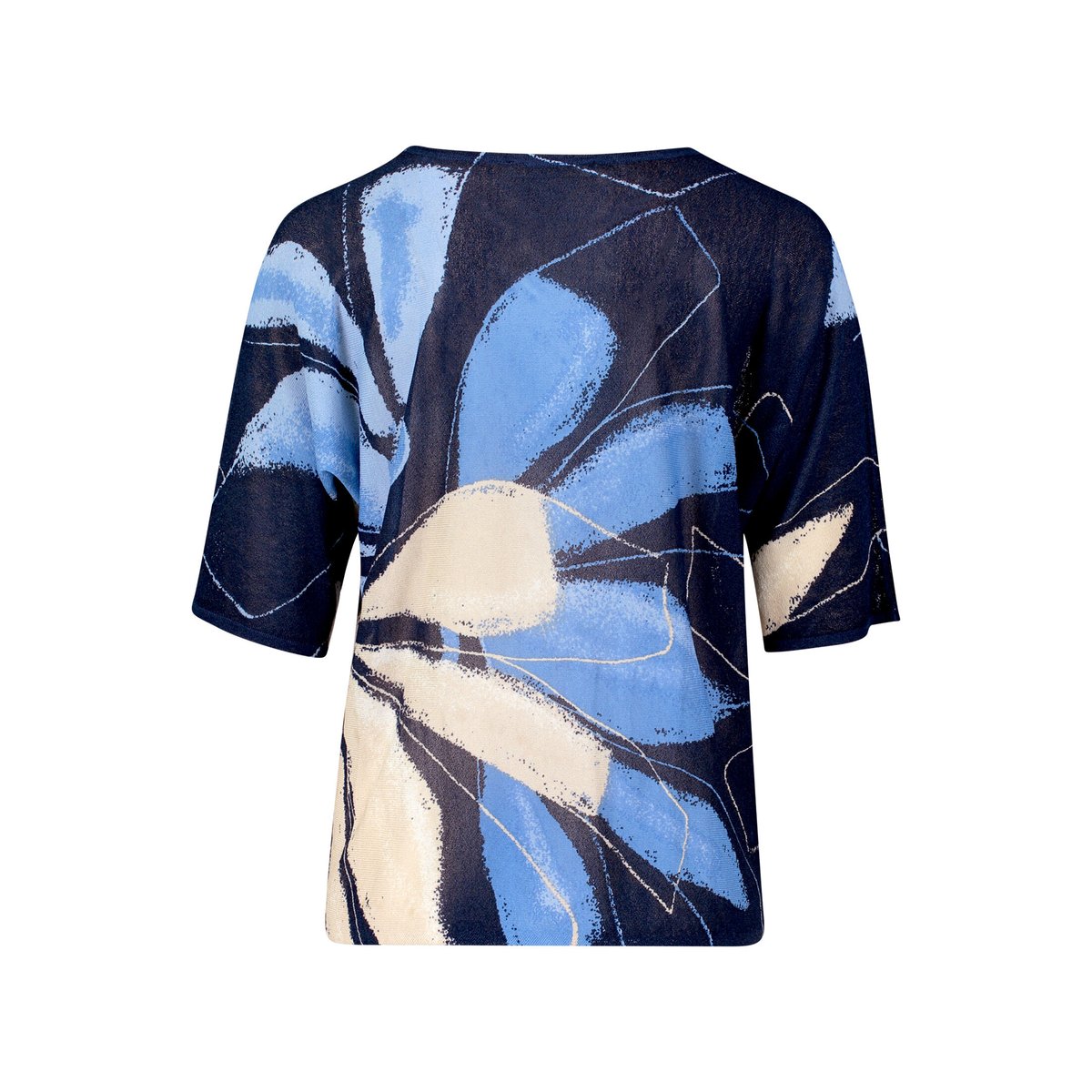 Pull-over en fine maille à imprimé bleu foncé/bleu, BETTY & CO