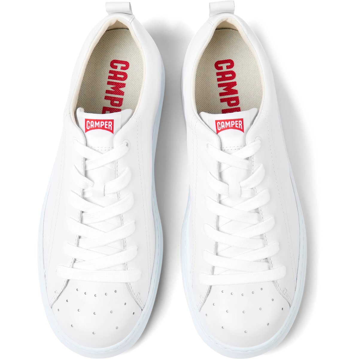 Baskets À Lacets Cuir Runner Four blanc, CAMPER