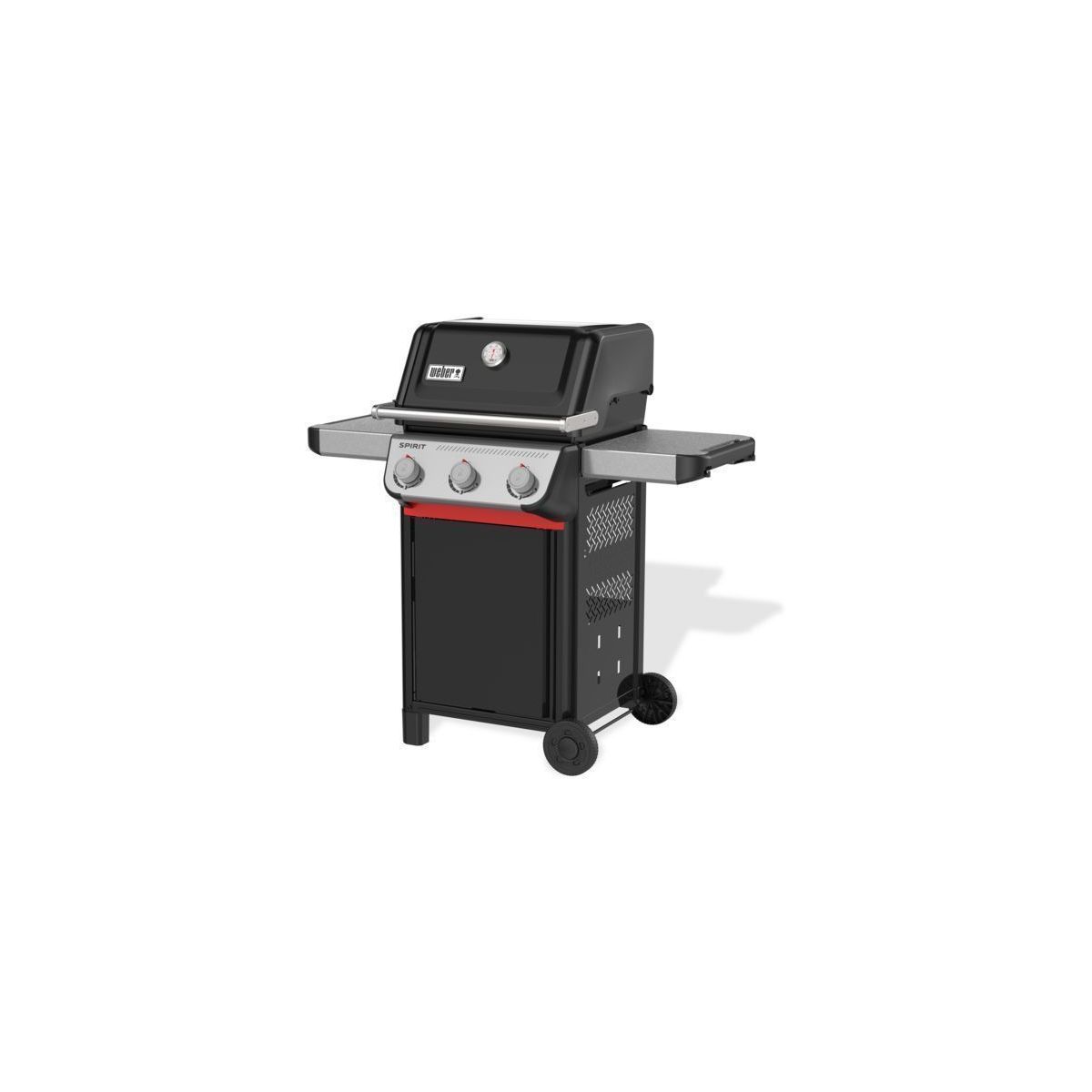 Barbecue gaz Spirit E-310 black 3 brûleurs sur chariot 52x45 cm couleur unique, WEBER