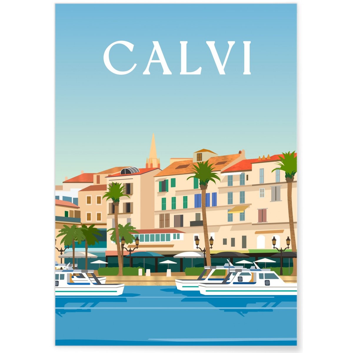 Affiche ville Calvi blanc, L'AFFICHERIE