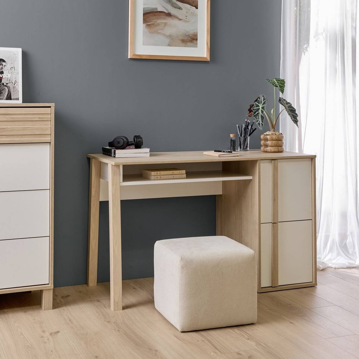 Bureau 2 portes - GABRIELLE multicolore, CAMIF