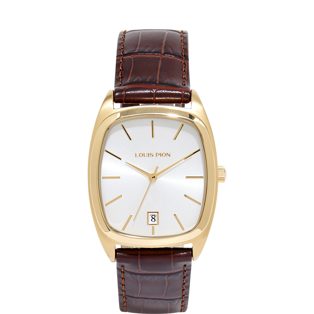 Montre Analogique ARSÈNE doré blanc marron, LOUIS PION