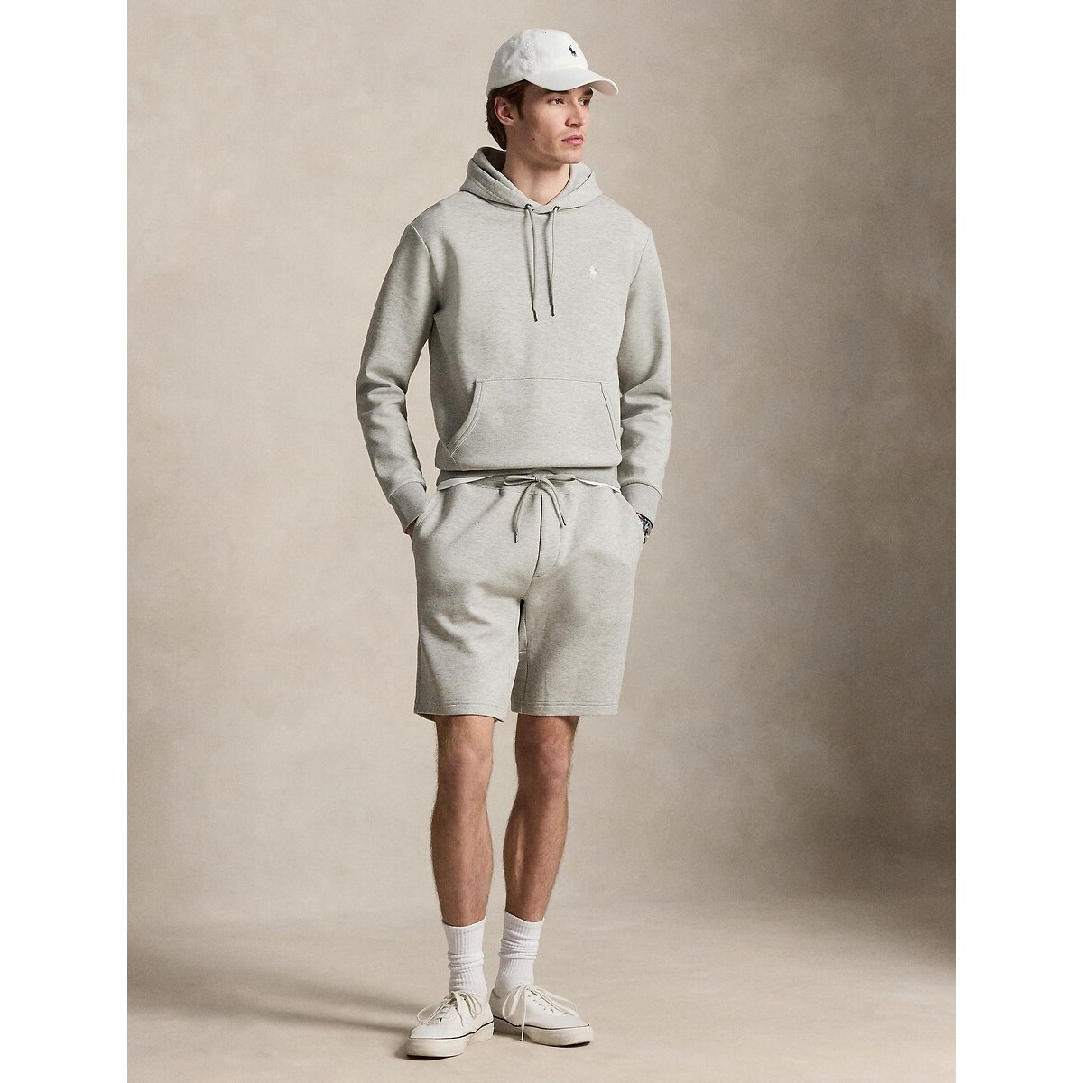 Sweat à capuche maille double gris foncé, POLO RALPH LAUREN