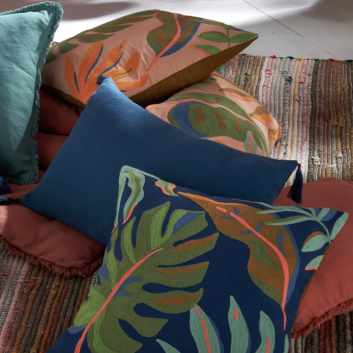 Housse de coussin brodée 40x40 cm, Joao multicolore, LA REDOUTE INTERIEURS