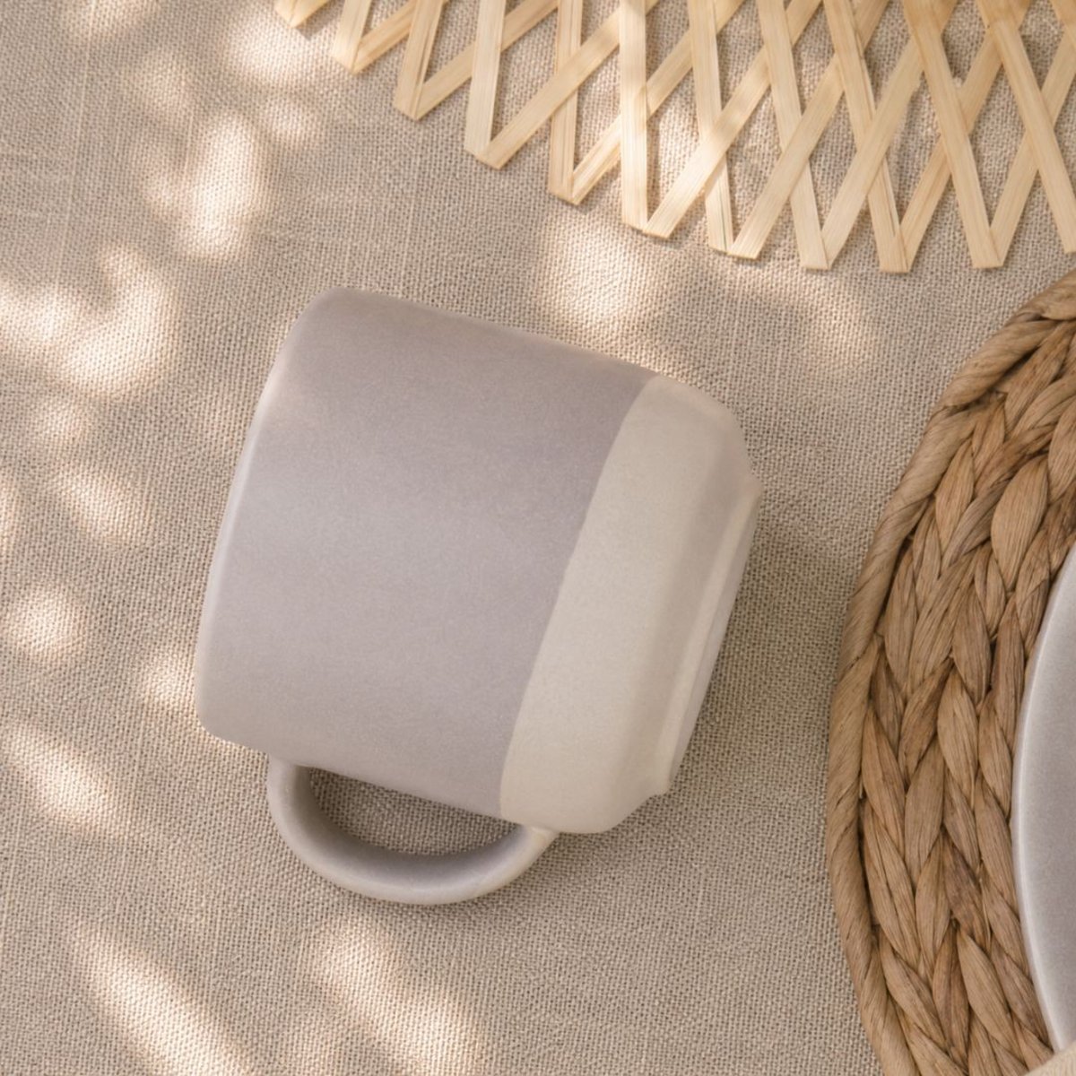 Lot de 6 mugs, TERRE DE SIENNE gris, ARTIME