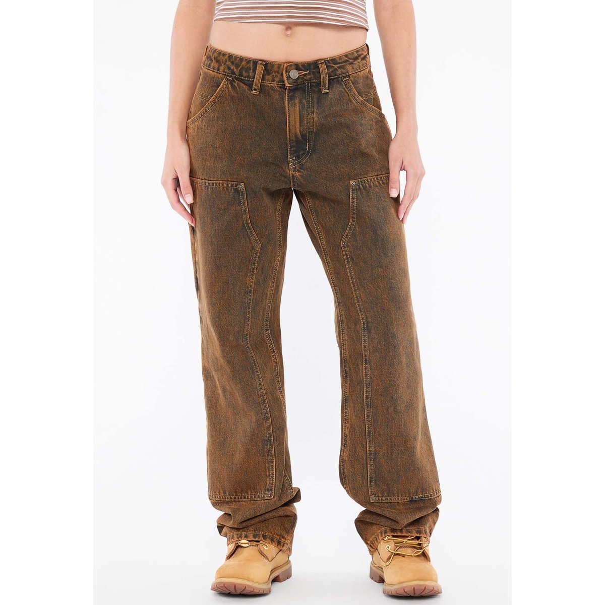 Jean Carpenter Zippé marron, GUESS