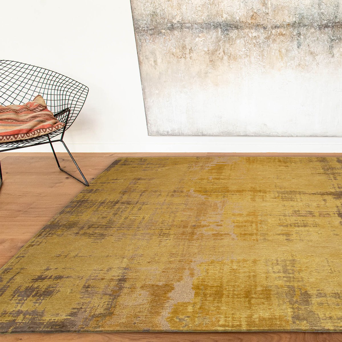 Tapis intérieur/extérieur tissé plat GOLD PIAZZA jaune, NOVATREND