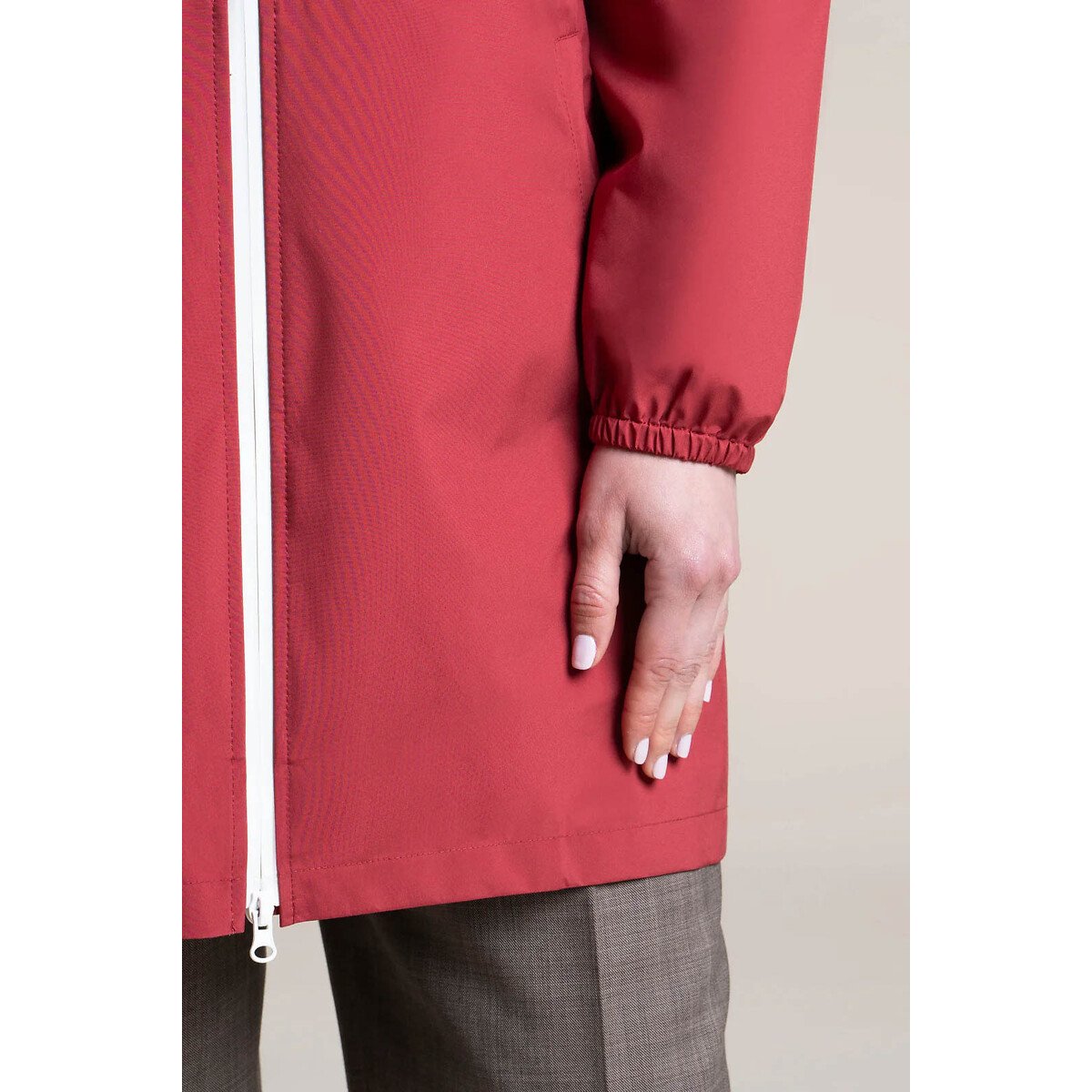 Coupe-vent zippé mi-long AMELOT cerise, FLOTTE