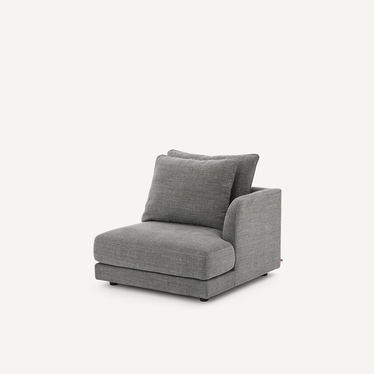 Demi-canapé droit, modulable en coton et lin, TIBERIO anthracite, AM.PM