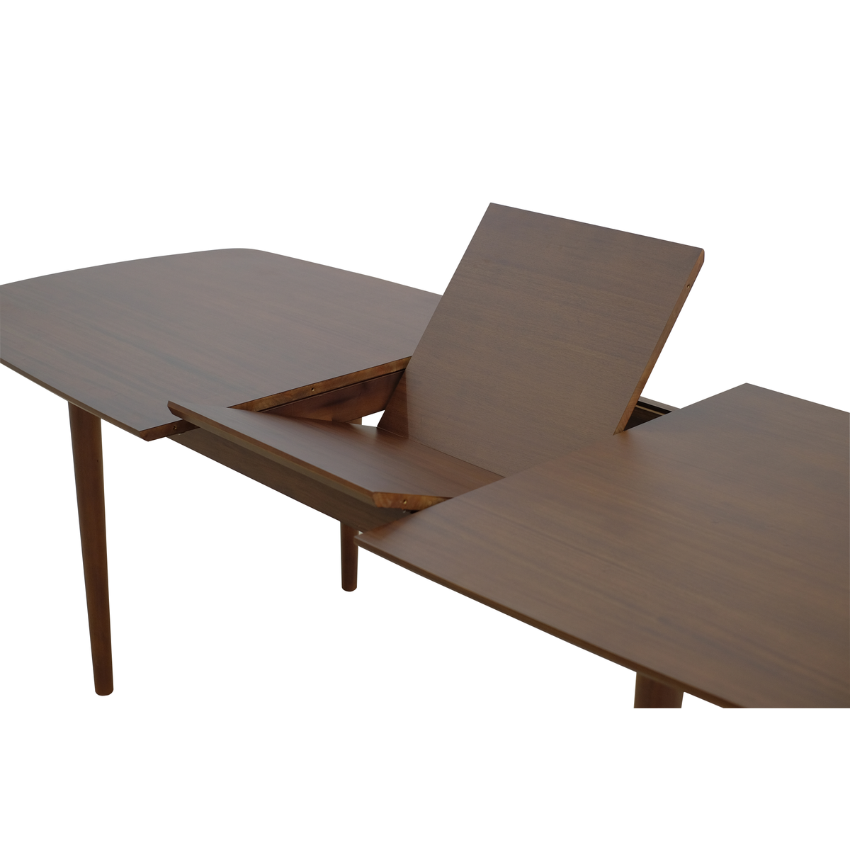 Table repas 200 cm avec allonge de 50 cm acajou massif naturel foncé, ZAGO