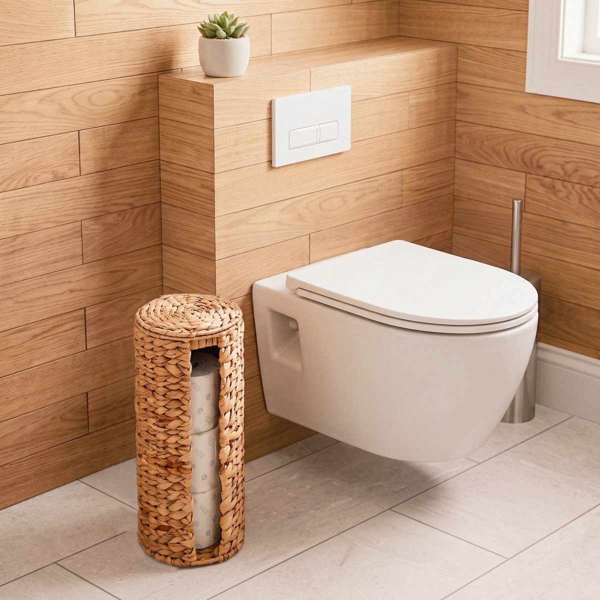 Rangement rouleaux papier toilette MAYA beige, CALICOSY