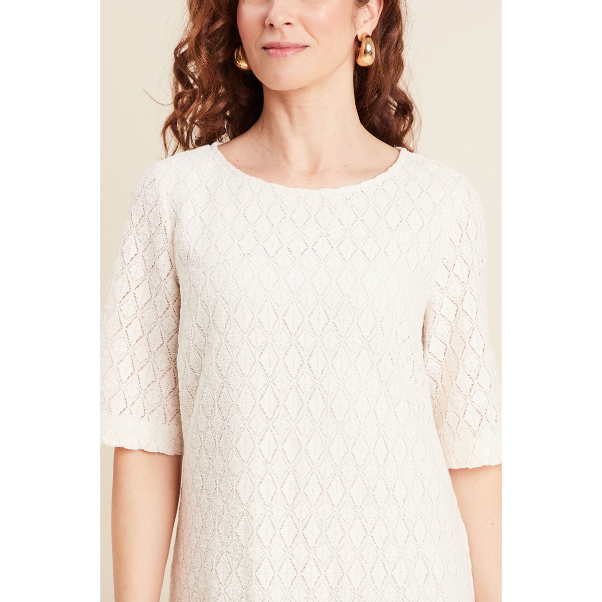 Robe droite dentelle ecru, BREAL