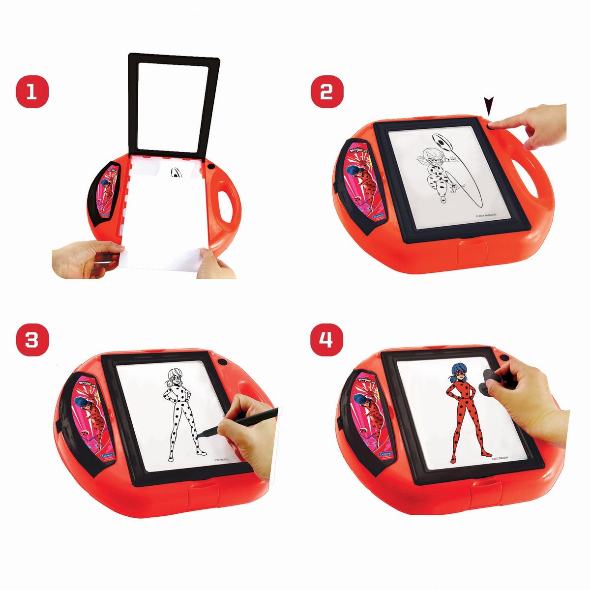 Projecteur à dessin Miraculous rouge, LEXIBOOK