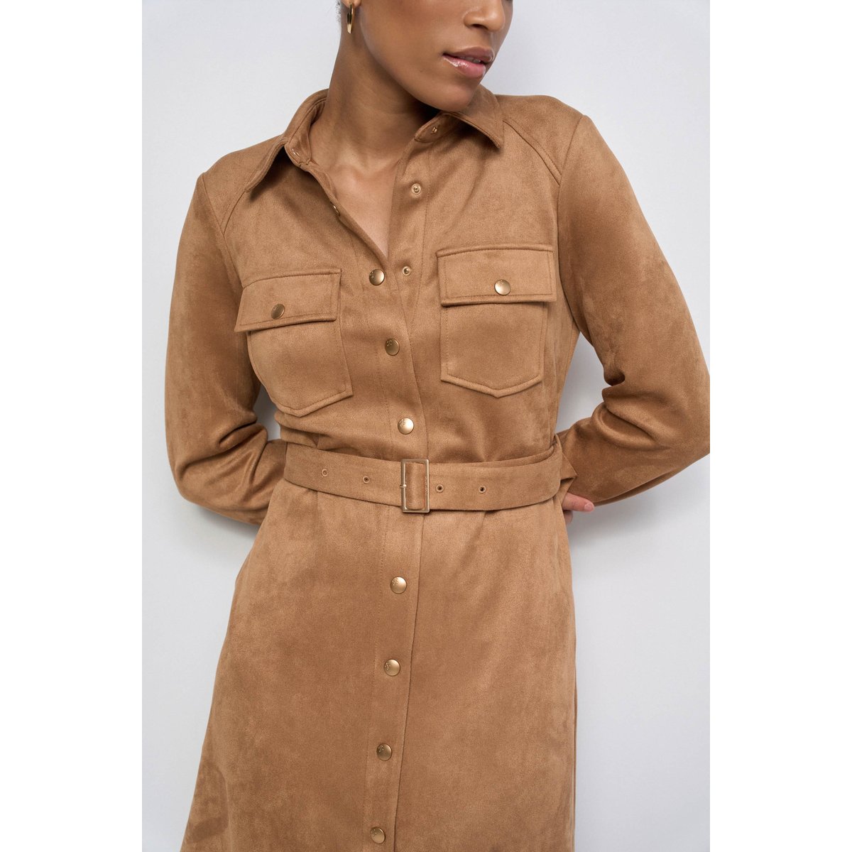 ROBE MIDI EN DAIM marron, SALSA JEANS