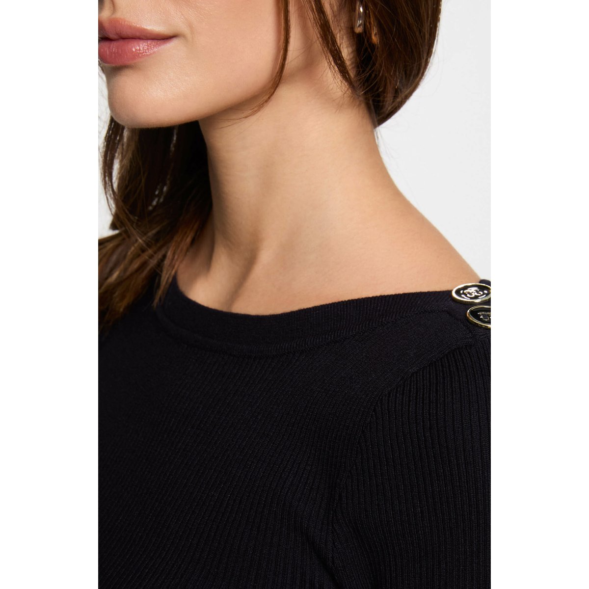 Pull col bateau et boutons bleu marine, MORGAN
