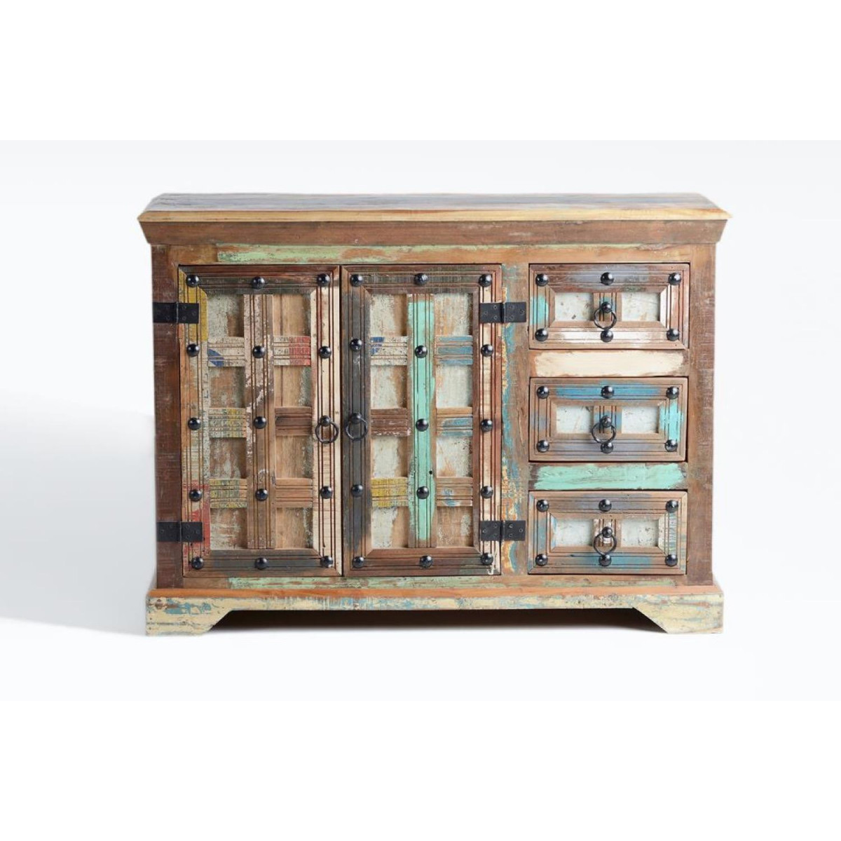 Buffet 3 tiroirs marron, DECORATION D’AUTREFOIS