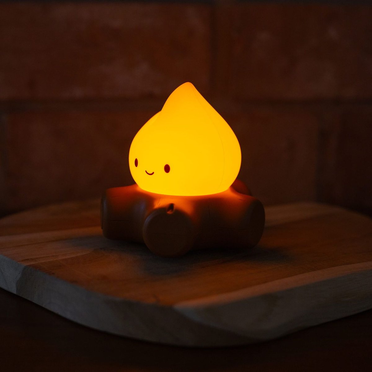 Veilleuse rechargeable Fireplace marron, écru, noir, MARY'S
