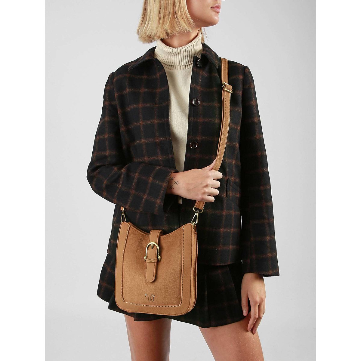Sac bandoulière Ellebore camel, WOOMEN