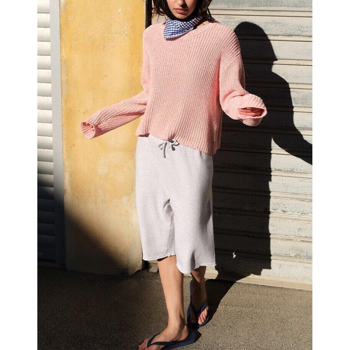 Pull court et ample, TWILY blanc/rose, AMERICAN VINTAGE