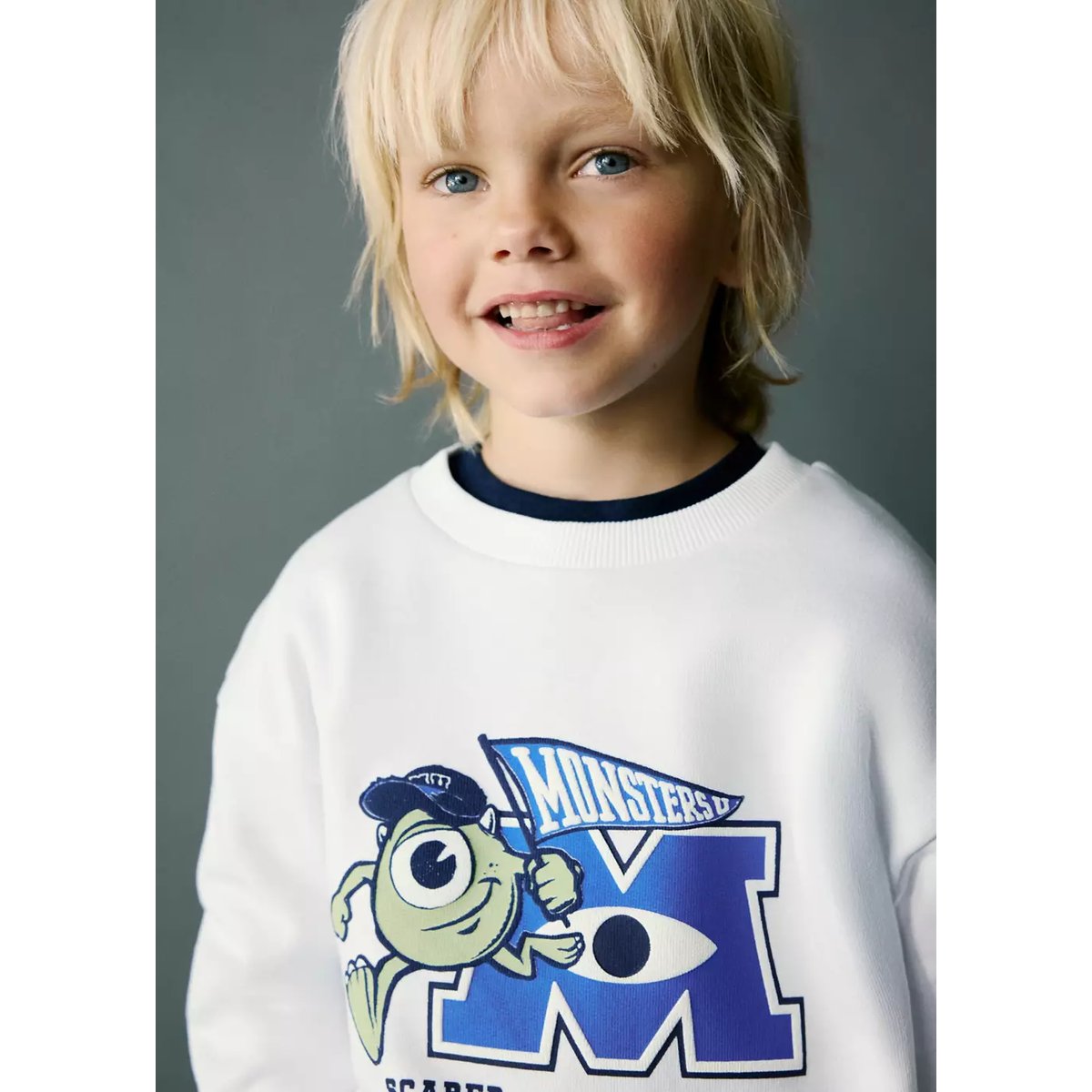 Sweat-shirt Monstres & Cie blanc, MANGO BABY