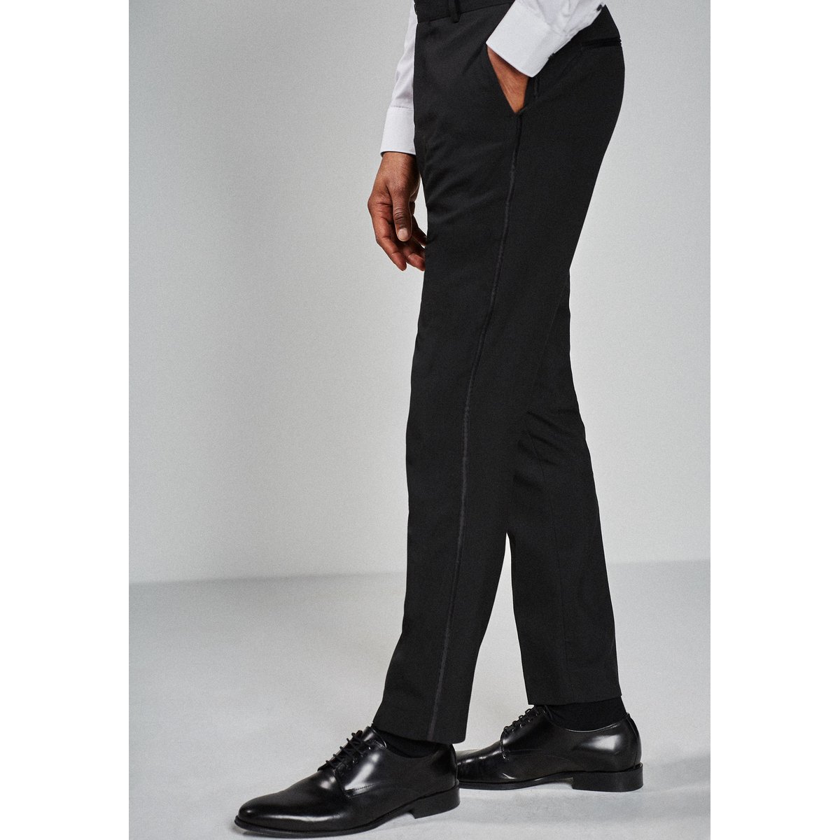 Pantalon De Smoking Slim Avec Bande Contrastée noir, NEXT