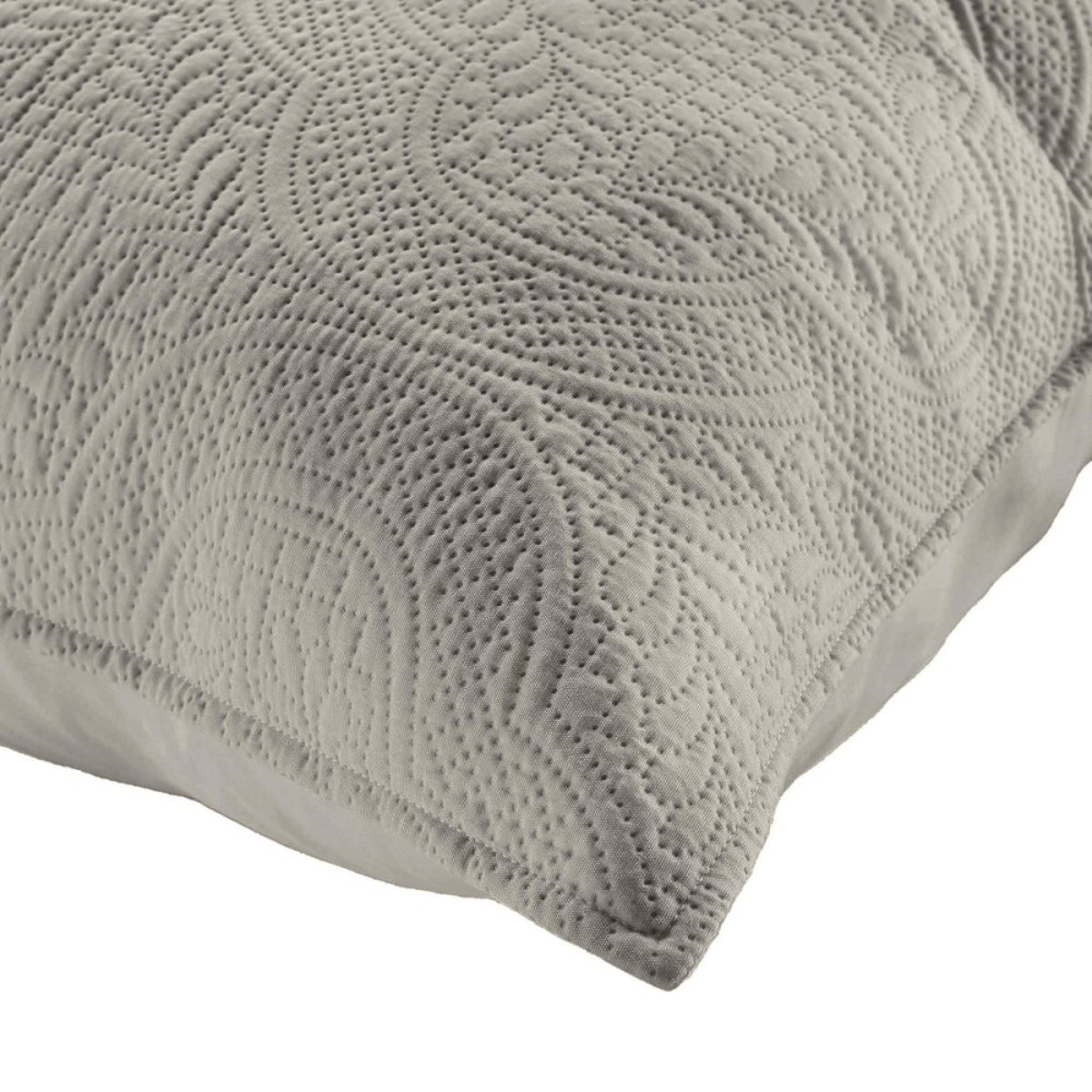 Couvre-lit 2 personnes matelassé microfibre Romane coloris gris gris, DECORATIE