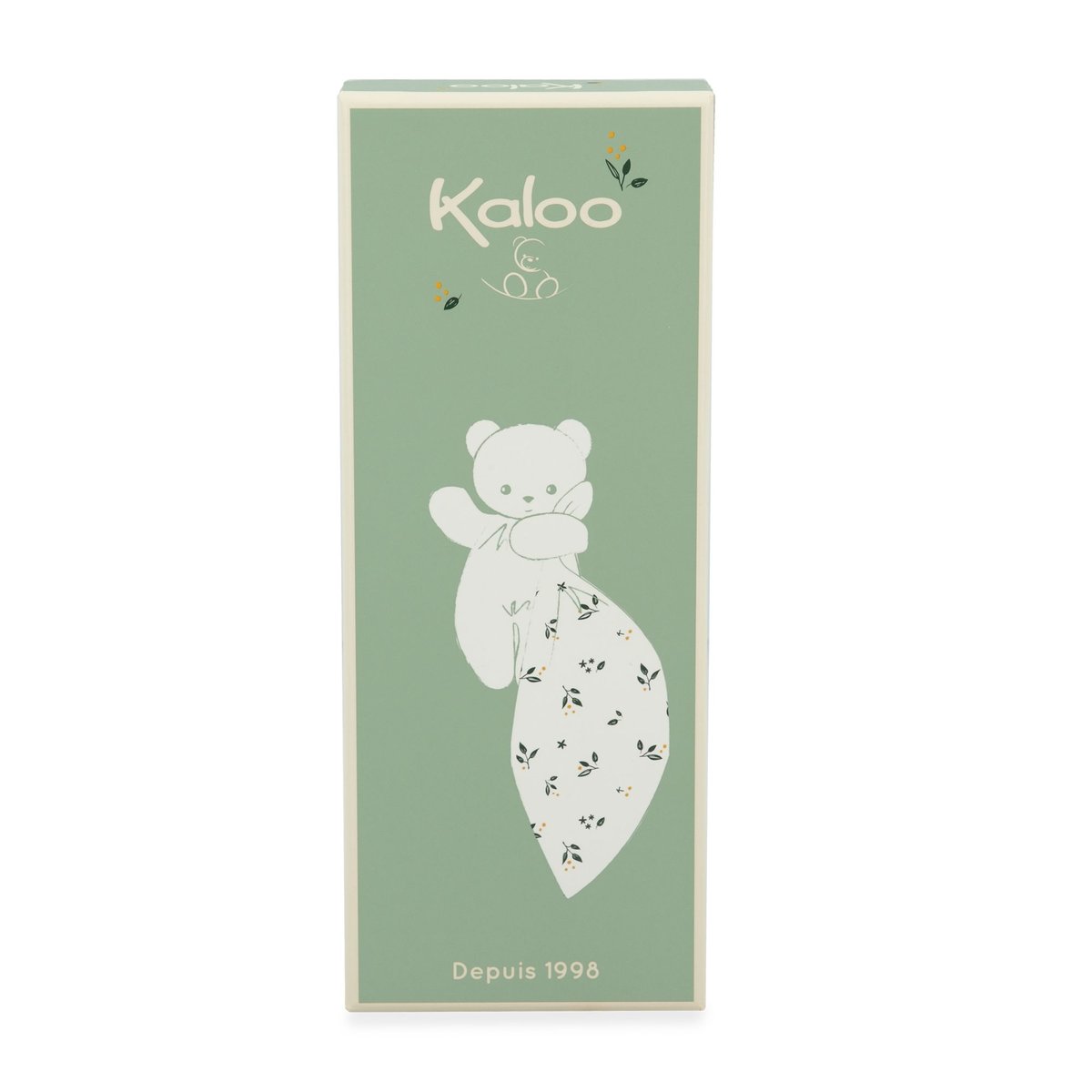 Doudou carré douceur plat Chat jaune jaune, beige, KALOO