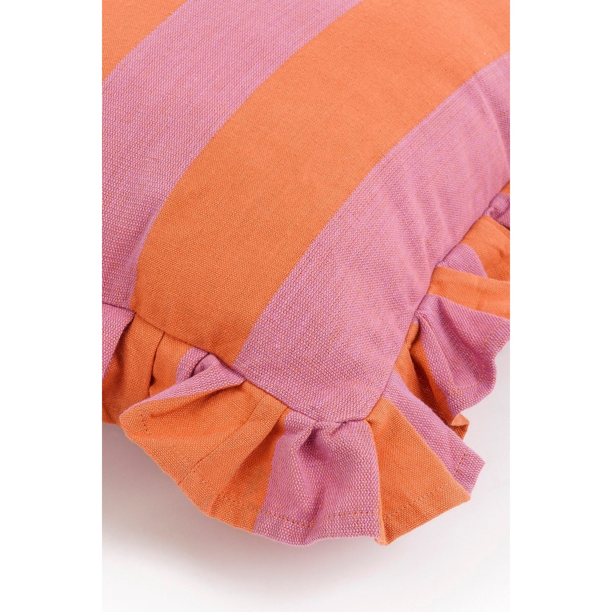 Coussin rayé JOLLYN lilas, orange, MICA DECORATIONS