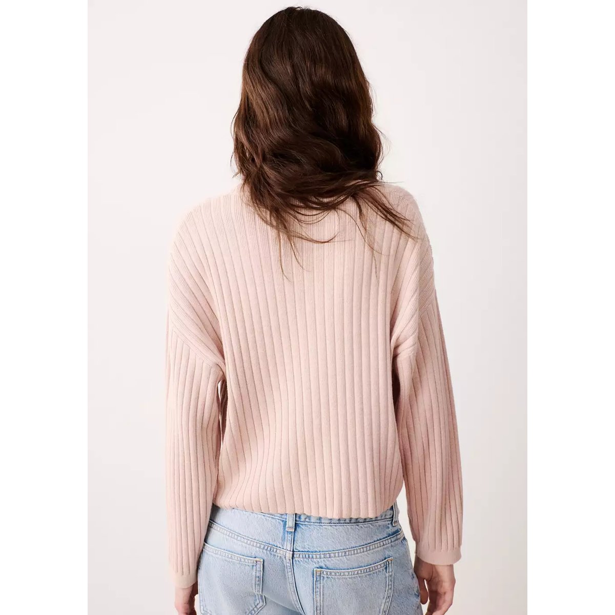 Pull-over maille côtelée rose pastel, MANGO TEEN
