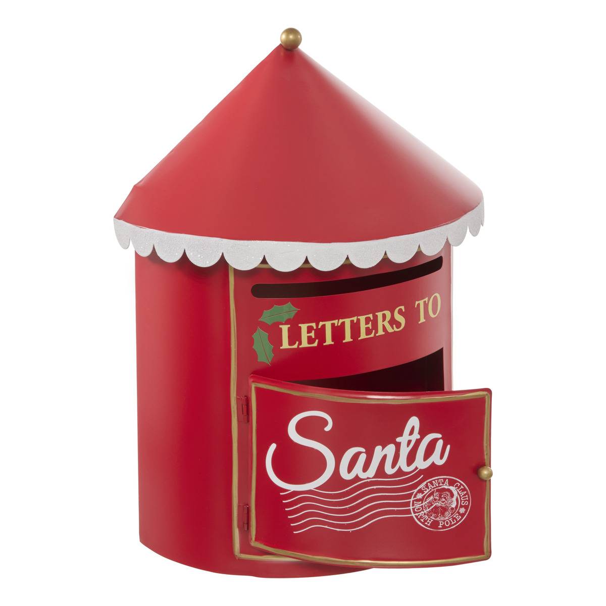 Boîte aux lettres de Noël en métal rouge H. 37 cm rouge, ATMOSPHERA