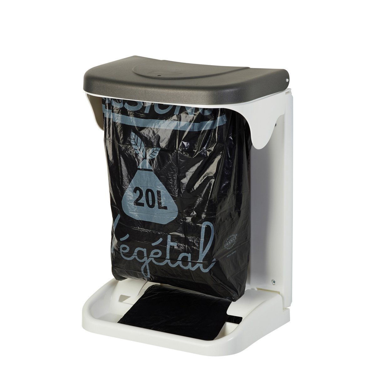 Poubelle intérieur placard cuisine 20L avec dérouleur de sac et 20 sacs poubelle 20L - INO blanc, ROSSIGNOL