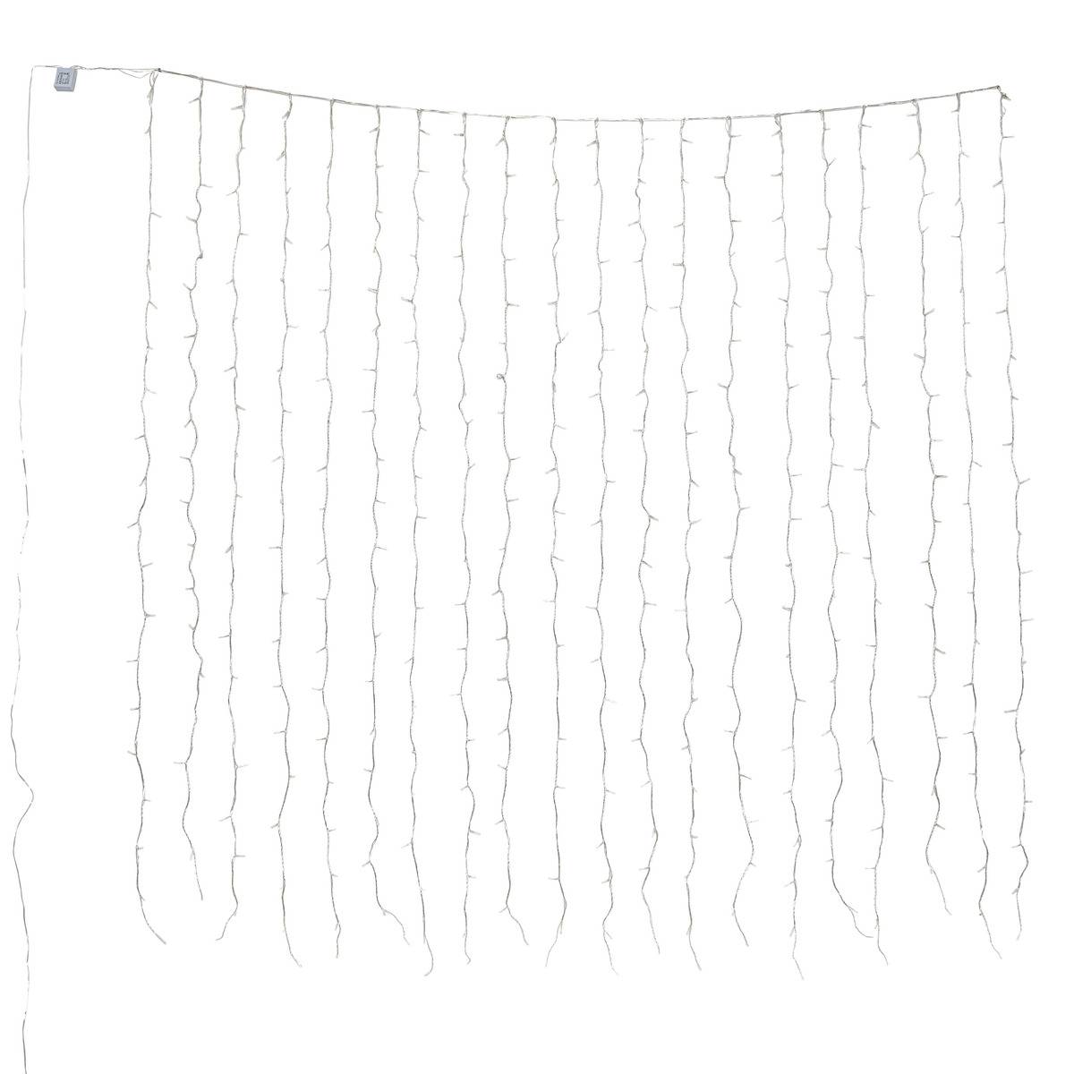 Rideau lumineux de façade d'extérieur 2 x 2 m 400 LED blanc froid à effets avec minuteur sur secteur blanc froid, FEERIC LIGHTS & CHRISTMAS