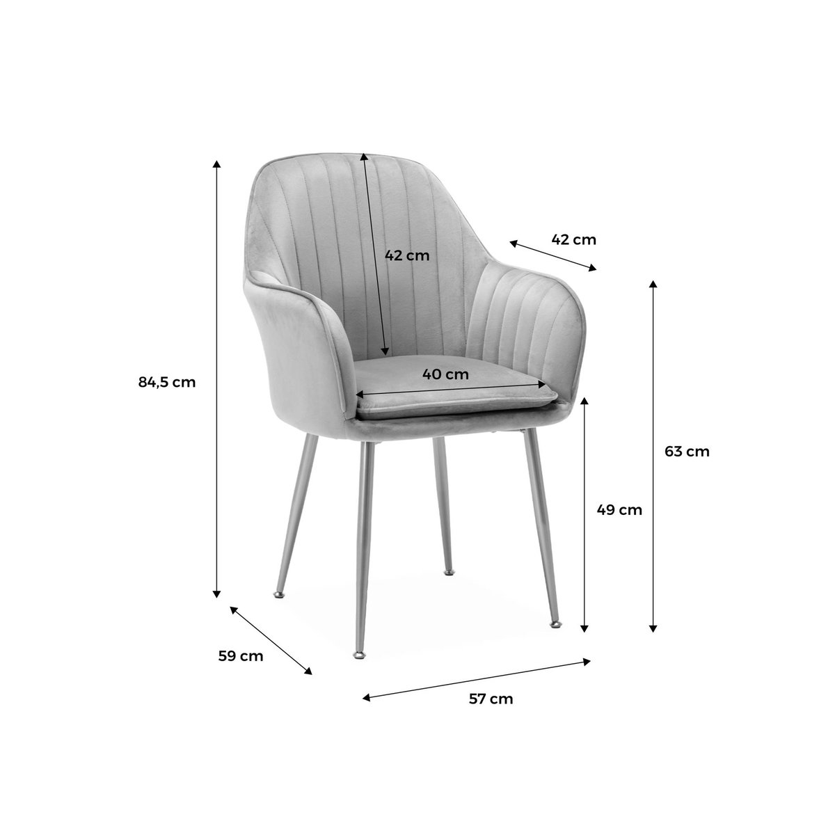 Fauteuil bouclette et pieds métal (lot de 4) SHELLA bouclette blanche, SWEEEK