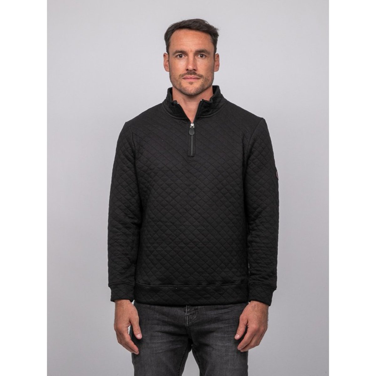 Sweat Matelassé Col Montant Zippé Woribou noir, RITCHIE
