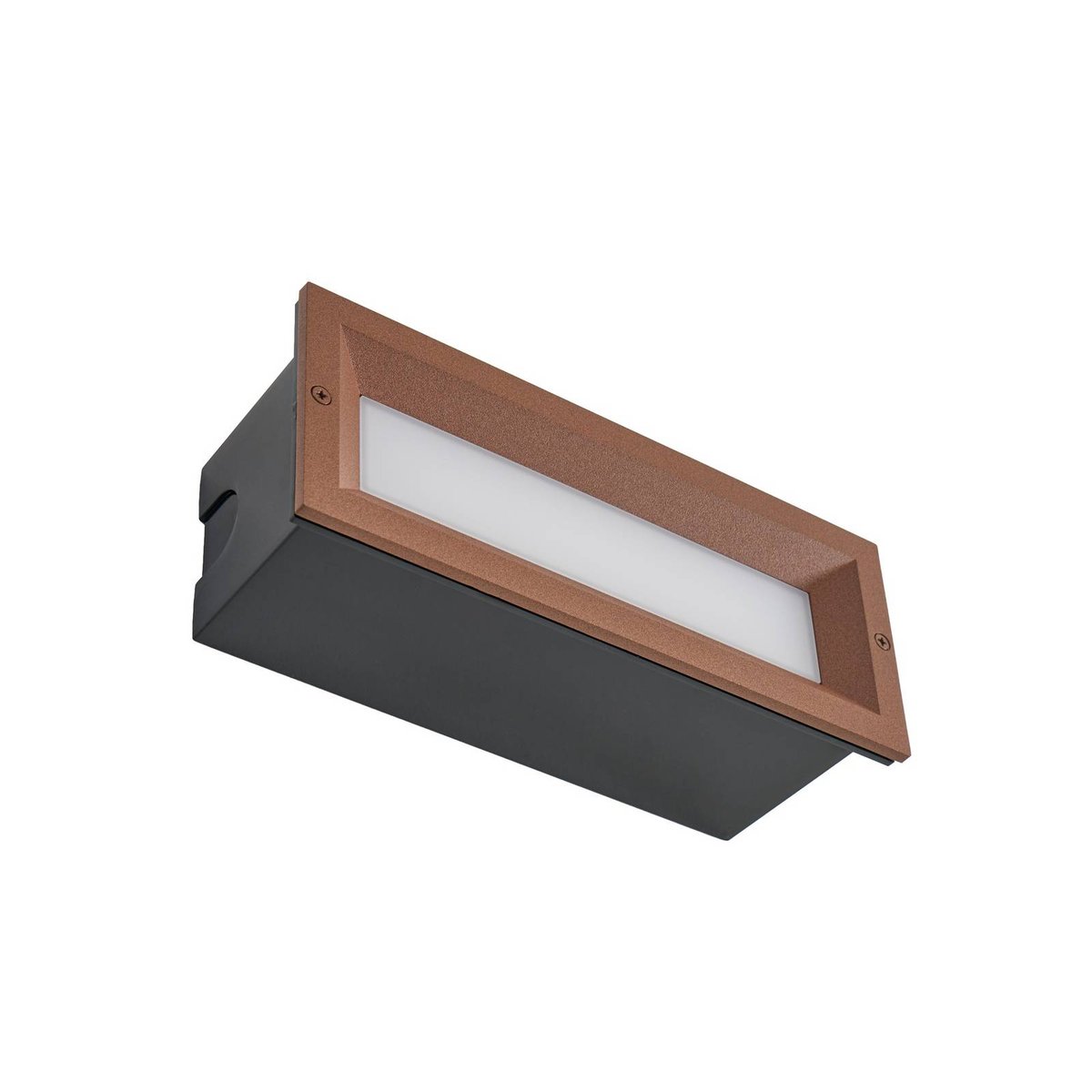 Applique extérieure en aluminium moderneLED brun rouille, blanc, LUCANDE