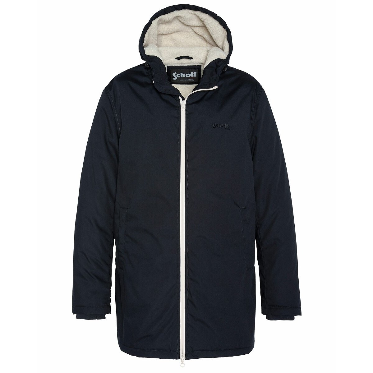 Coupe-vent long BLUSTER doublé sherpa bleu marine, SCHOTT