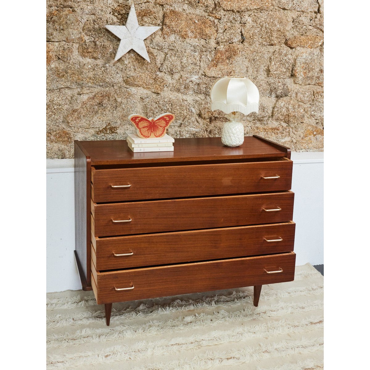 Commode en bois Garance N°677 - Bon état bois foncé, DEBONGOUT