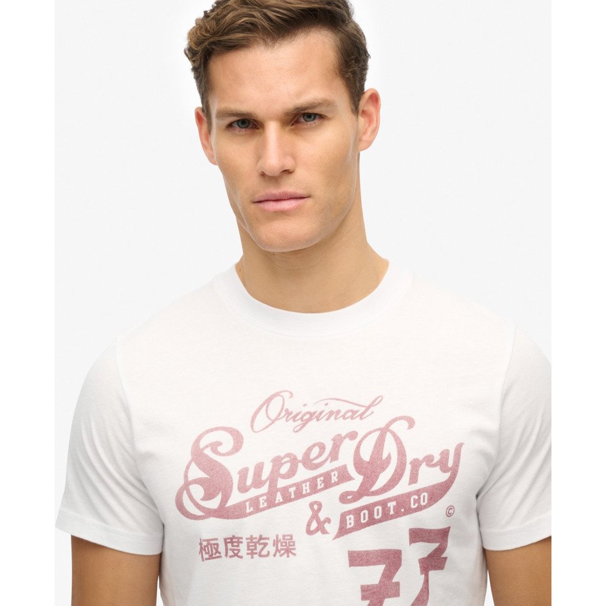 T-Shirt Script Leather & Boot Co optic, SUPERDRY