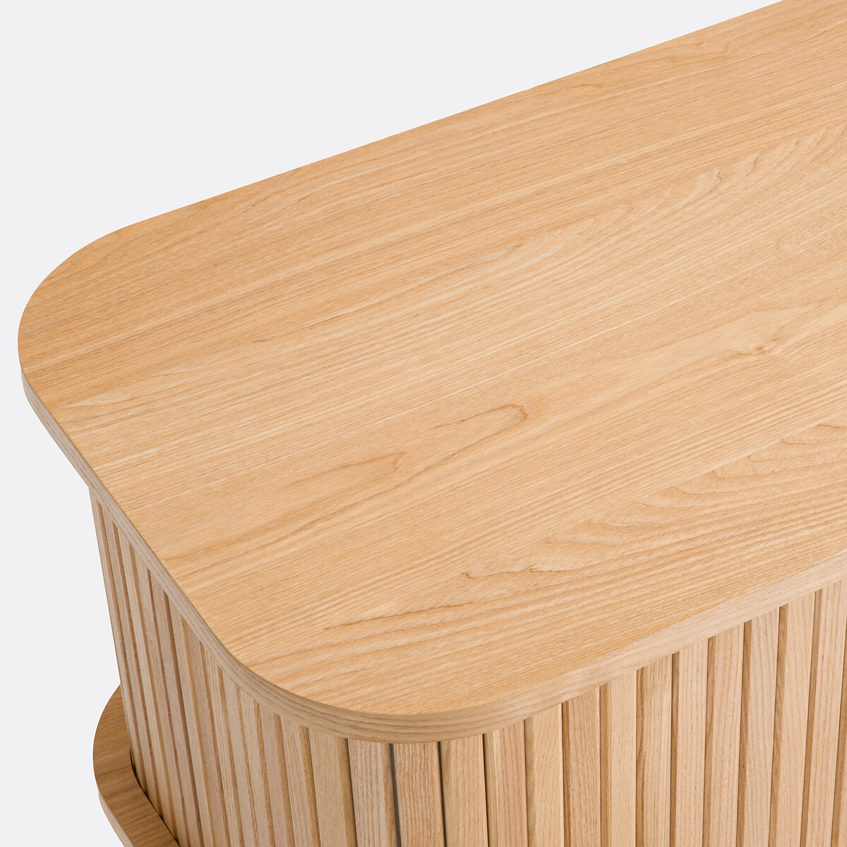 Meuble TV en frêne et plaqué, 2 portes coulissantes, largeur 160 cm, WAPONG naturel, LA REDOUTE INTERIEURS