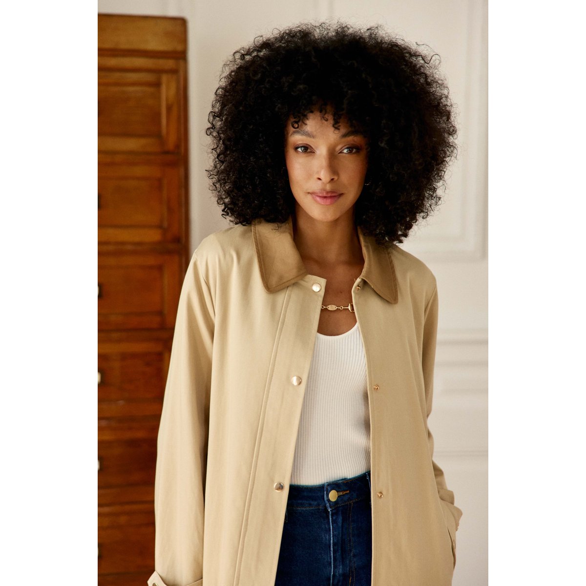 Trench col chemise uni NEVINO 13-beige, LA PETITE ETOILE