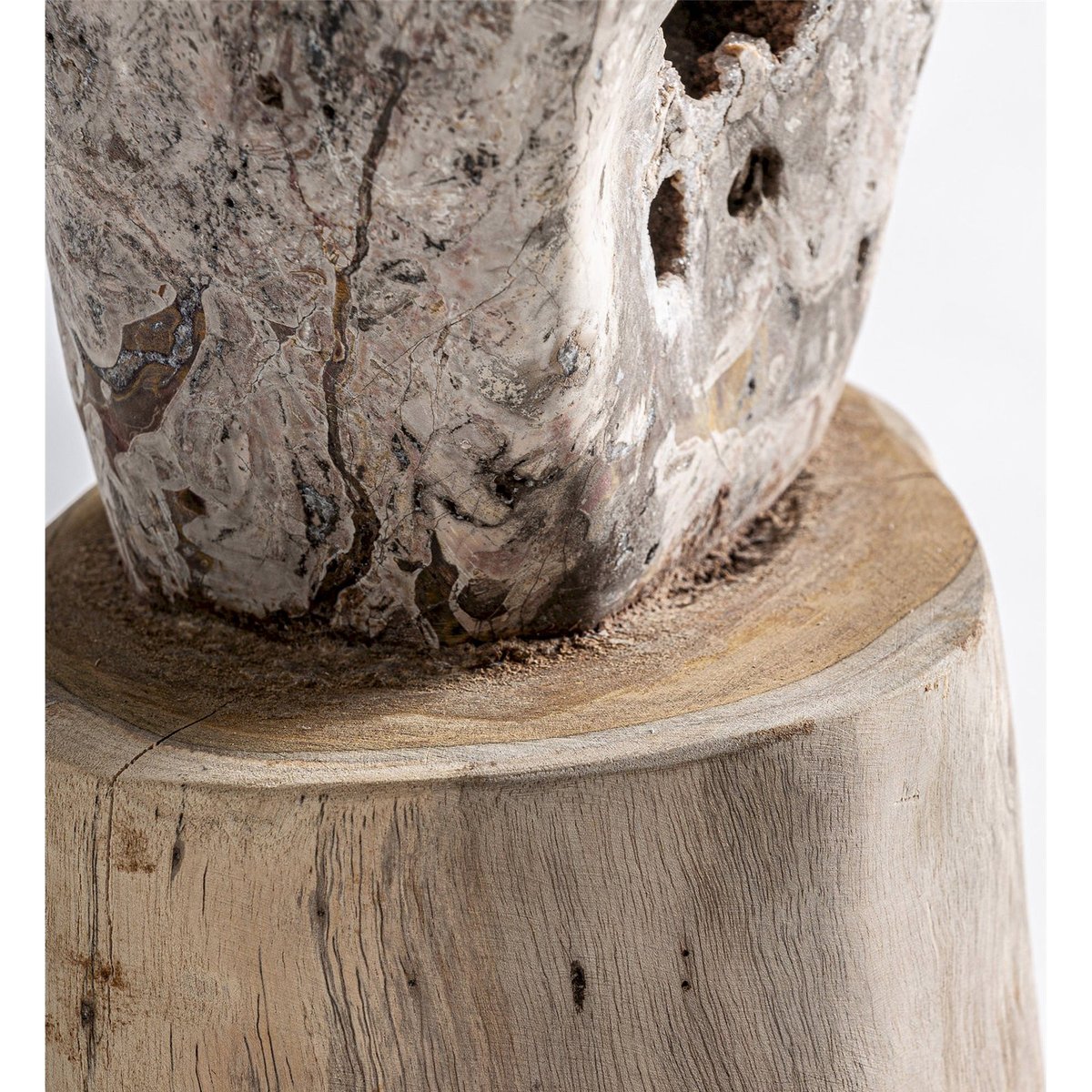 Figure décorative en quartz et teck quartz aux nuances sombres et teck brun clair, RECOLLECTION