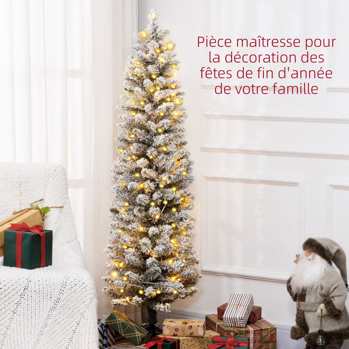 Sapin de Noël Plastique Vert vert, HOMCOM
